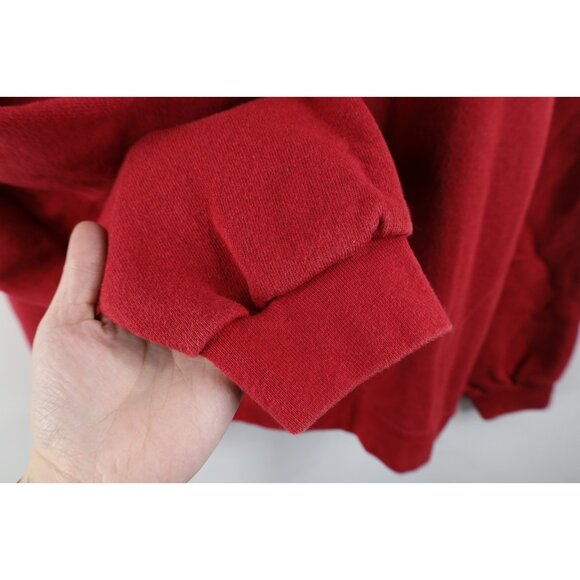 Vintage 90s Fossil Watch Mens Medium Faded Spell Out Crewneck Sweatshirt Red USA - Picture 9 of 14